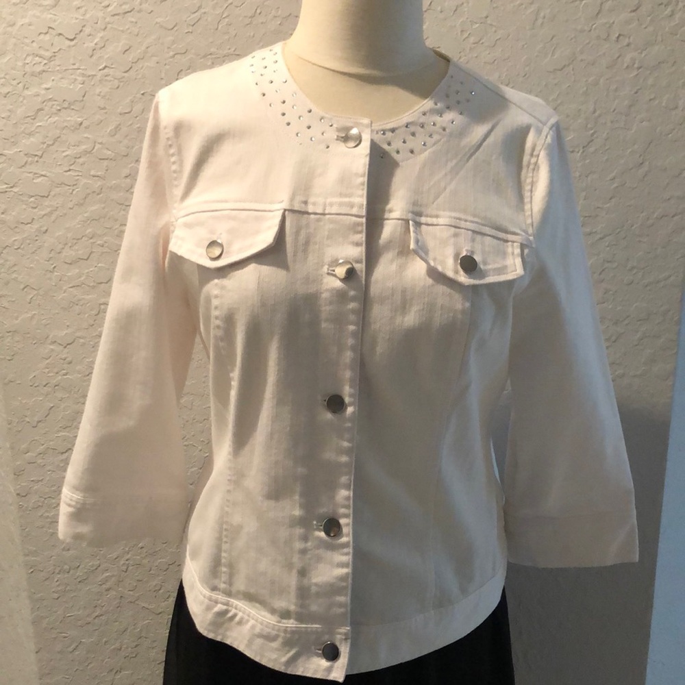 Hearts of Palm White Denim Jacket